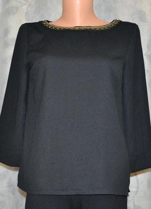Чёрная блуза vero moda с украшенным воротом (индия)