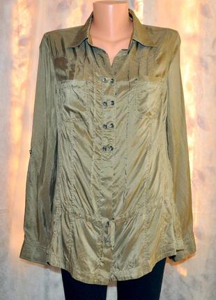 Женская шёлковая рубашка bonita с длинным рукавом и карманами.