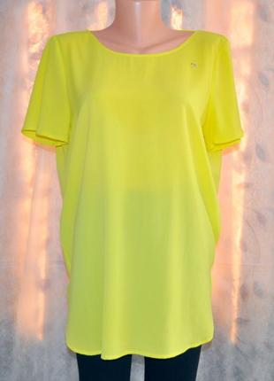 Оригинальная стильная летняя блуза rinascimento ярко-жёлтого ц...