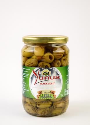 Оливки гриль Yunus black gold 670g/400g