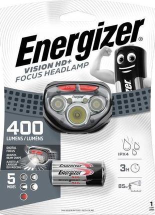 Ліхтарик налобний Energizer®Vision HD+Focus 400лм + 3 AAA сірий