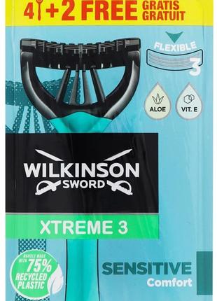 WILKINSON Xtreme3 Sensitive (4 шт) Оптом бритвы Германия(оригинал