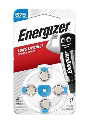 Батарейки Energizer для слуховых аппаратов, ZA 675 бл. 4шт