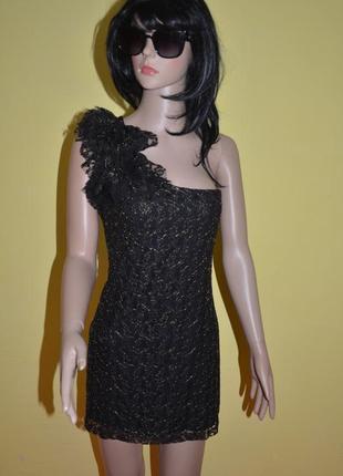 Jane norman красивое гипюровое черное золотистое платье туника...