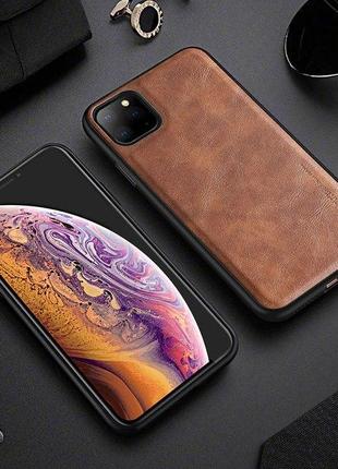 Винтажный кожаный чехол для iPhone 11 Pro Max Brown