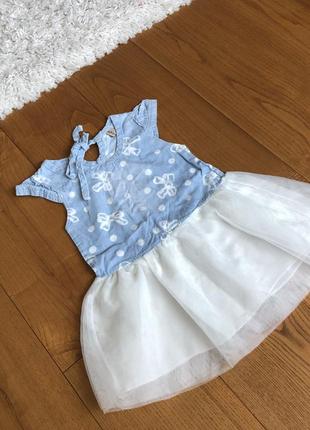 Платье для принцессы с фатином 9-12 месяцев