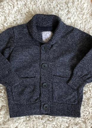 Крутой кардиган свитер кофта с воротником 0-3 месяцев
