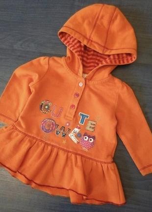 Красивая оранжевая кофточка baby club размер 62