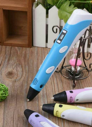 3D ручка c LCD дисплеем Pen 2 3Д принтер для рисования СИНЯЯ