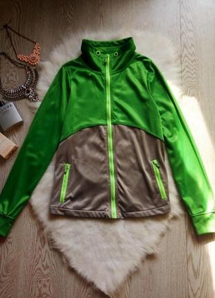 Зеленая с серым куртка на молнии олимпийка салатовые ветровка ...