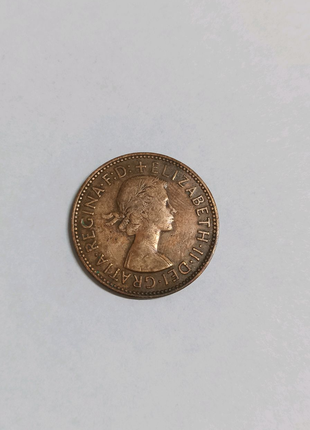 Монета пол пенни 1/2 half penny 1957 Великобритания