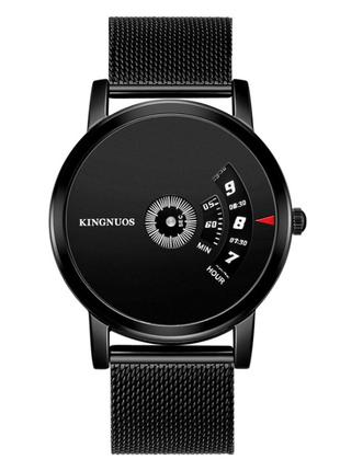 Жіночий годинник Kingnuos на металевому ремінці Чорний