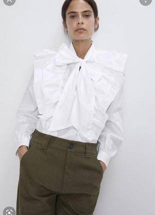 Сорочка рубашка блуза з рюшами zara