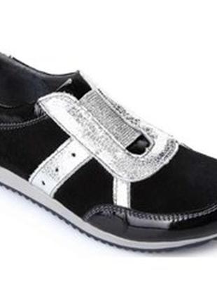 Туфлі, кросівки для дівчинки рр34 чорні з сріблястим lapsi