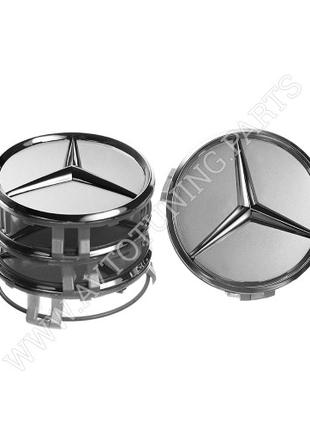 Заглушка колесного диска Mercedes 75x70 серый ABS пластик (4шт...