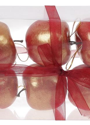Набір (6 шт.) ялинкових прикрас Яблуко 6.5см, колір - королівс...