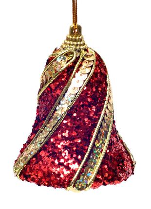 Ёлочное украшение Колокольчик 6.5см, цвет - королевский красный