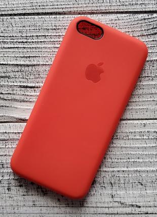 Чехол накладка Apple iPhone 5C, Silicon Case, красный
