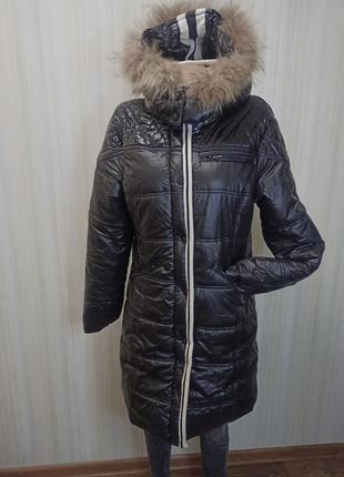 Женские пальто.  черное пальто. зимнее пальто.