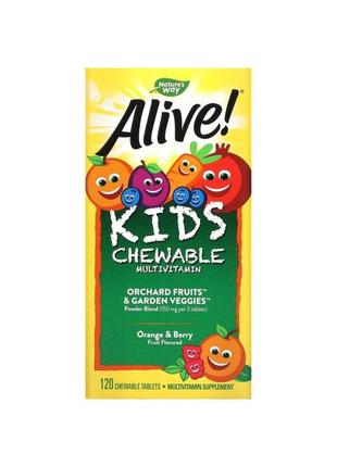 Alive! nature's way жувальні мультивітаміни для дітей, зі смак...