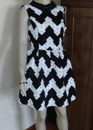 Черное белое платье жакардовое в стиле коко шанель