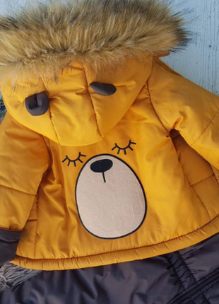Зимовий комбінезон з мішкою, костюм (полукомбез + курточка)