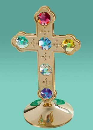 Стутаетка "Крест" большой 13 см с цветными кристаллами Сваровс...