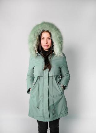 Женская зимняя куртка парка с меховой подкладкой, очень лёгкая