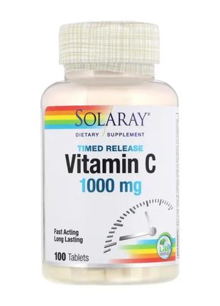Витамин C, 1000 мг, Solaray, 100 таблеток