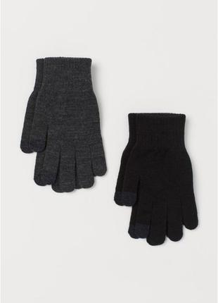 Акриловые перчатки варежки рукавицы рукавиці h&m татч скрин