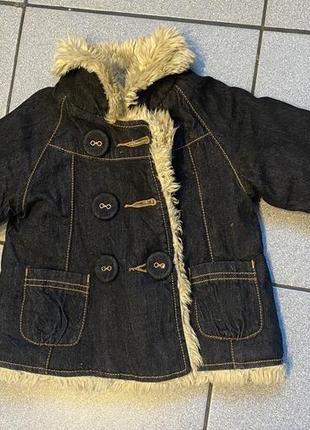Шикарна куртка дублянка пальто на дівчинку 12-18 міс