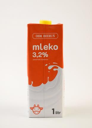 Молоко 3,2% жирності Osm Bierun 1л (Польща)