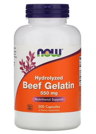 Препарат для суставов и связок NOW Beef Gelatin 550 mg, 200 ка...