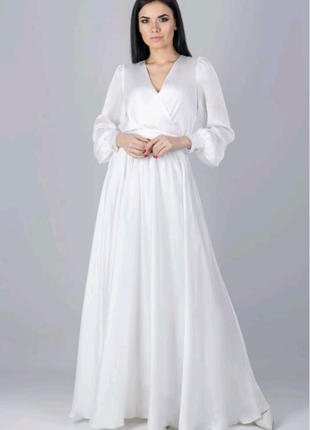 Свадебное платье для росписи белое в пол