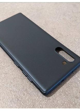 Силиконовый черный тонкий матовый чехол для Samsung Note 10