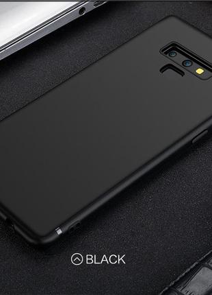 Силиконовый черный тонкий матовый чехол для Samsung Note 9