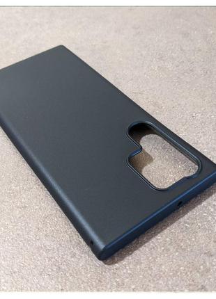 Силиконовый черный тонкий матовый чехол для Samsung s22 Ultra
