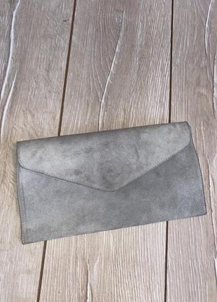 Сумка клатч, сумка конверт замш genuine leather італія