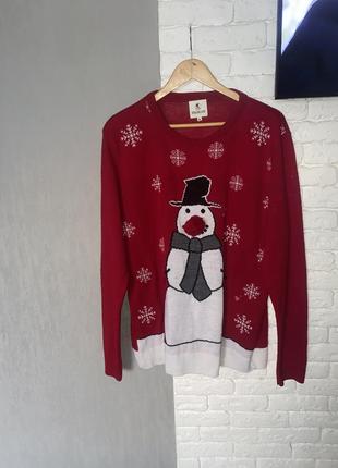 Крутий светер джемпер з сніговиком soulcal&co, xl