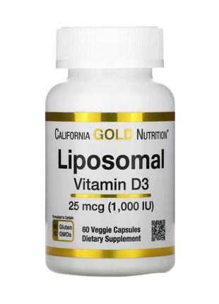 Липосомальный витамин D3, California Gold Nutrition, 60 капсул