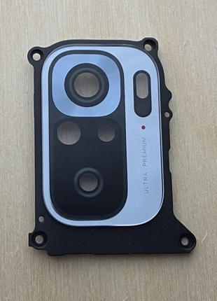 Основное стекло камеры Xiaomi Redmi Note 10s в рамке, цвет - С...