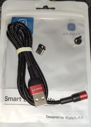 Качественный Магнитный кабель, KUULAA, Micro USB, Type C, Apple