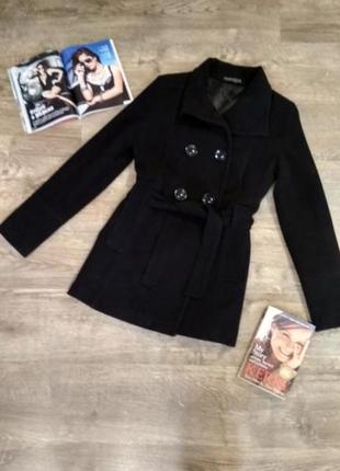 Пальто чорного кольору демісезонне, розмір 40-42