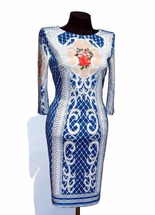 Распродажа. эффектное платье стиль raw, синее. турецкий трикот...