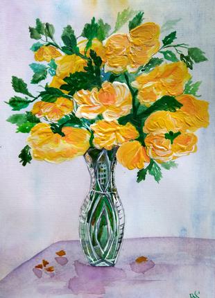 Картина "Жовті троянди"