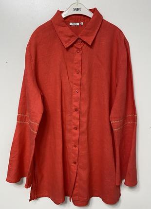 Лчнная рубашка блуза ,сорочка льон 42