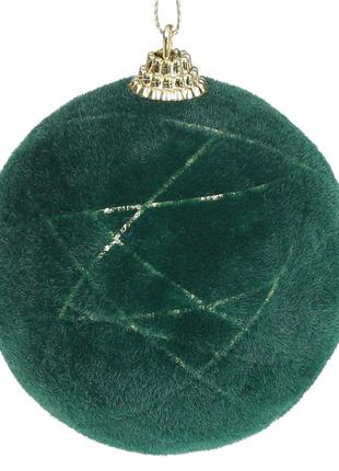 Набор (16шт.) бархатных ёлочных шаров 8см, цвет - зеленый