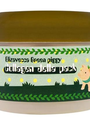 Elizavecca, Green Piggy, коллагеновая желеобразная маска для л...