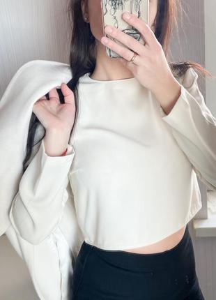 Zara кроп кофта блуза с