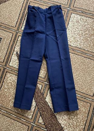 Нові класичні темно-сині дитячі брюки шерстяні зі стрі...